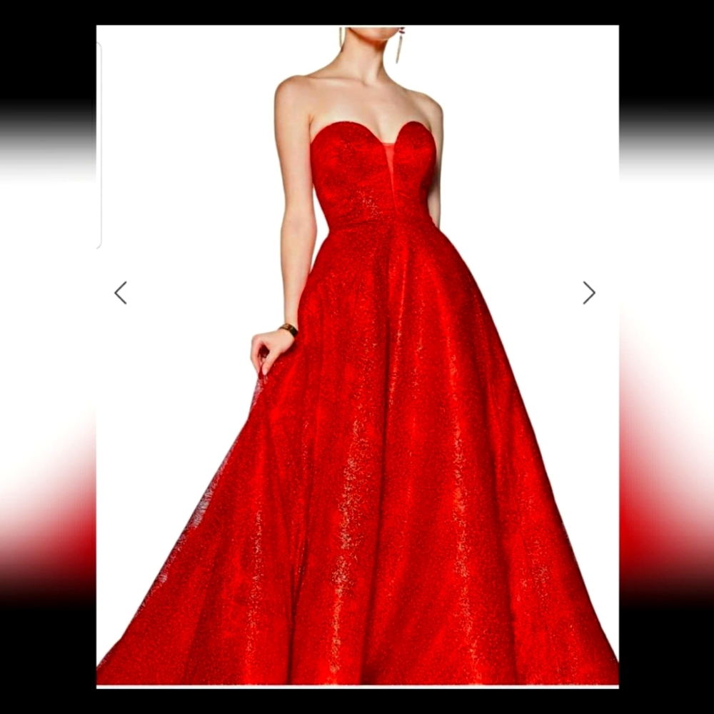 Red ballgown formal hoco pageant prom dress